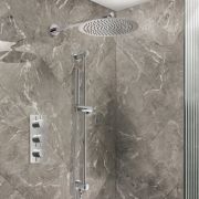 Milano Otto - Modern Thermostatic Shower with Triple Valve, Wall Mounted Shower Head and Riser Rail Kit - Choice of Finish (2 Outlets)