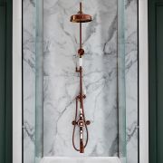 Milano Elizabeth - Brushed Copper Traditional Triple Exposed Thermostatic Shower with Grand Rigid Riser Rail and Bath Spout (3 Outlet)