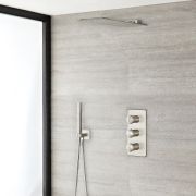 Milano Ashurst - Brushed Nickel Thermostatic Shower with Diverter 