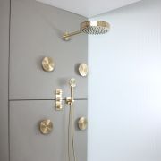 Milano Lune - Thermostatic Shower with Diverter, Shower Head, Hand Shower and Body Jets (3 Outlet) - Choice of Finish