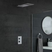 Milano Arvo - Chrome Modern Square Twin Diverter Thermostatic 