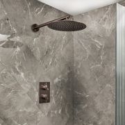 Milano Otto - Modern Thermostatic Shower with Wall Mounted Shower Head - Choice of Finish (1 outlet)
