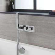 Milano Arvo - Chrome Thermostatic Shower with Diverter, Overflow Bath Filler and Hand Shower (2 Outlet)