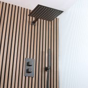 Milano Preto - Twin Diverter Thermostatic Shower Valve with 300mm Shower Head and Hand Shower (2 Outlet) - Black