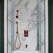 Milano Elizabeth - Brushed Copper Traditional Thermostatic Shower with Diverter, Riser Rail and Bath Spout (2 Outlet)