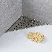 Milano - 250mm Corner Stainless Steel Shower Drain with Grate