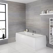 Milano Dalton - White Modern Standard Double Ended Bath - Choice of Sizes