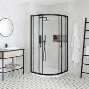 Milano Nero - Black Quadrant Shower Enclosure - Choice of Sizes