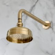 Milano Elizabeth - Brushed Brass 155mm Traditional Apron Shower Head and Wall Arm