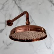 Milano Elizabeth - Brushed Copper 300mm Traditional Apron Shower Head and Wall Arm