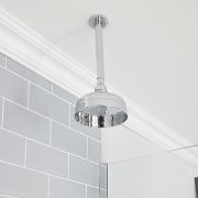 Milano Elizabeth - Chrome 150mm Traditional Apron Shower Head and Ceiling Arm