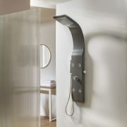 Milano Barton - Modern Shower Tower Panel with Shower Head, Hand Shower and Body Jets - Anthracite