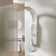 Milano Barton - Modern Shower Tower Panel with Shower Head, Hand Shower and Body Jets - White