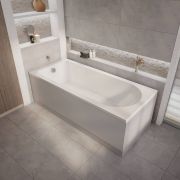 Milano Ballam - 1500mm x 700mm Modern Round Single Ended Standard Bath - Choice of Panels