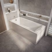 Milano Elswick - 1500mm x 700mm Modern Square Single Ended Standard Bath - Choice of Panels