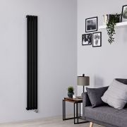 Milano Notus V - Black Aluminium Vertical 1200W Electric Plug-In ...