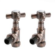 Milano - Brushed Bronze Traditional Angled Radiator Valves