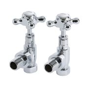 Milano - Chrome Traditional Angled Radiator Valves (Pair)