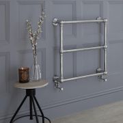 Milano Derwent - Chrome Traditional Minimalist Heated Towel Rail - 680mm x 673mm