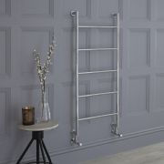 Milano Derwent - Chrome Traditional Minimalist Heated Towel Rail - 1142mm x 527mm