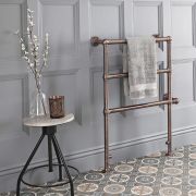 Milano Derwent Traditional Minimalist Brushed Bronze Heated Towel Rail 966mm x 673mm