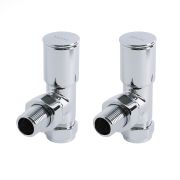 Milano - Chrome Modern Angled Radiator Valves (Pair)