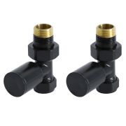 Milano - Matt Black Modern Straight Radiator Valves