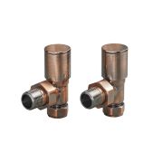 Milano - Modern Brushed Bronze Angled Radiator Valves