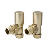 Milano - Brushed Brass Modern Angled Radiator Valves