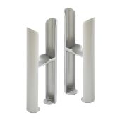 Milano Windsor - Metallic Silver Floor-Mounting Feet for Traditional 2 Column Windsor Radiators