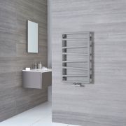 Silver heated towel rail 2025