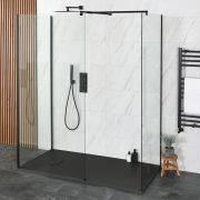 Milano Nero - 3 Sided Walk-In Shower Enclosure with Slate Tray - Choice of Sizes