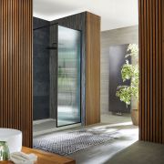 Milano Florence - Fluted Glass Black Framed Walk-In Shower Enclosure with Tray - Choice of Sizes