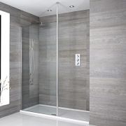 Milano Alto - Chrome Walk-In Shower Enclosure with Tray - Choice of Size
