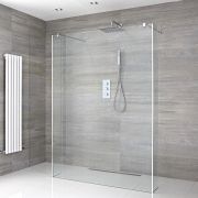 Milano Portland - Open Walk-Through Wet Room Shower with Hinged Return Panels - Choice of Glass Size & Drain