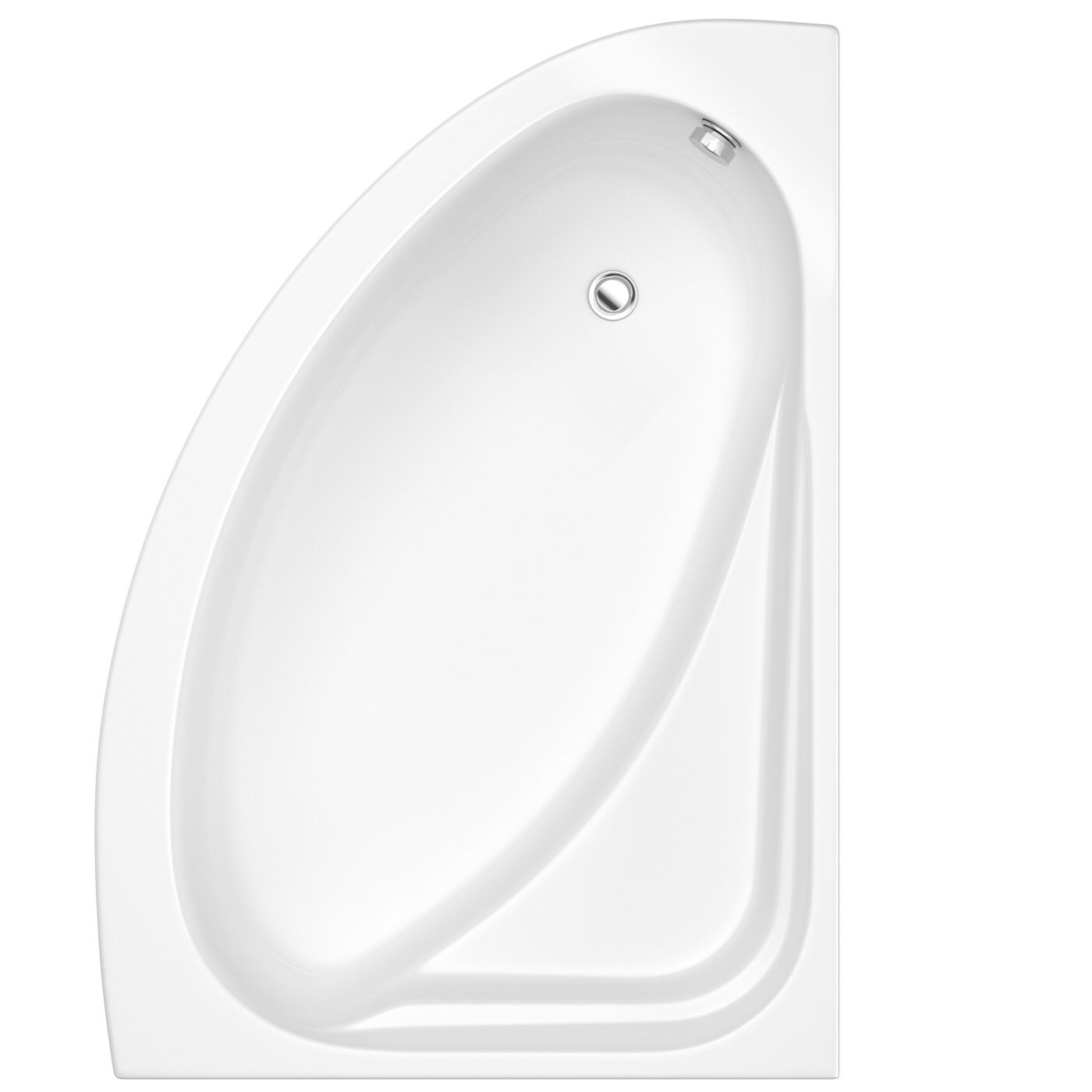 White Modern Bathroom Right Hand Corner Bath with Panel Milano Newby 1500mm x 1020mm 