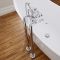 Milano Select - Traditional Lever Head Floor Standing Bath Shower Mixer Tap including Hand Shower - Chrome/White
