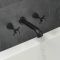 Milano Elizabeth - Traditional Wall Mounted 3 Mixer Tap-Hole Crosshead Bath Filler Mixer Tap - Black