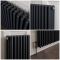 Milano Esme - Anthracite Horizontal Aluminium Traditional Column Radiator - 600mm x 585mm (Double Column)