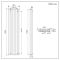 Milano Esme - White Vertical Aluminium Traditional Column Radiator - 1800mm x 450mm (Double Column)