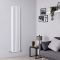 Milano Aruba Ayre - Aluminium White Vertical Designer Radiator - 1800mm x 350mm (Double Panel)
