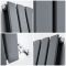 Milano Alpha - Anthracite Flat Panel Horizontal Designer Radiator - 635mm x 980mm (Double Panel)