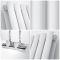 Milano Aruba Flow - White Vertical Middle Connection Designer Radiator - 1600mm x 354mm (Double Panel)