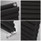 Milano Aruba - Black Horizontal Designer Radiator - 635mm x 413mm (Double Panel)