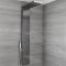 Milano Select - Modern Exposed Thermostatic Shower Tower Panel with Large Shower Head, Hand Shower and Body Jets - Gun Metal Grey
