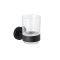 Milano Nero - Black Modern Wall Hung Tumbler with Holder
