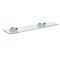 Milano Nero - Black and Glass Modern Wall Hung Shelf - 58mm x 143mm