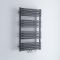Milano Bow - Anthracite D-Bar Central Connection Heated Towel Rail - 1000mm x 600mm