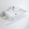 Milano Farington - White Modern Rectangular Countertop Basin with Mono Mixer Tap - 600mm x 420mm