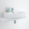 Milano Elswick - White Modern Rectangular Countertop Basin with Deck Mounted Mixer Tap - 605mm x 430mm